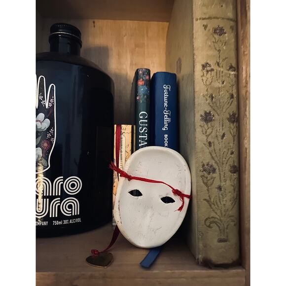 Miniature Venetian Clay Mask: Decorative Wall Hanging - Picture 2 of 4